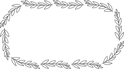 Floral Wreath Line Art Illustration © bigpa