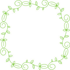 Floral Wreath Line Illustration