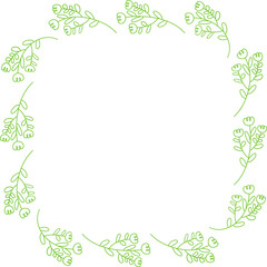 Floral Wreath Line Art Illustration