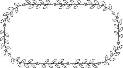 Floral Wreath Line Art Illustration