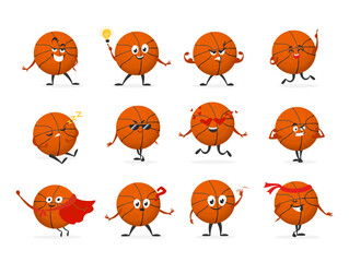 Fototapeta premium Vibrant cartoon basketball characters engaging in fun activities and expressive emotions