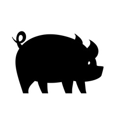 Pig Silhouette Icon Vector Illustration