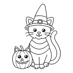 Halloween Coloring Pages for kids, Halloween Vector