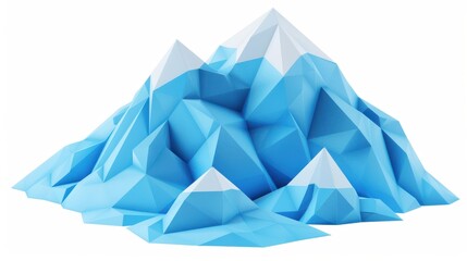 Stunning digital illustration of a mountain in a unique polygonal style against a clean white backdrop. Perfect for nature lovers