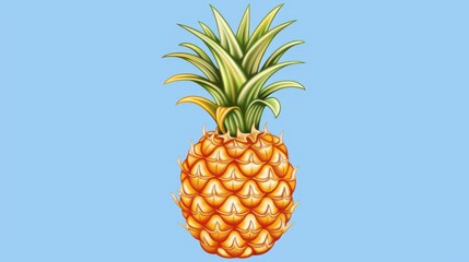 This vintagestyle illustration features a pineapple, perfectly captured against a clean backdrop, showcasing its timeless appeal.