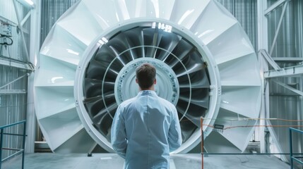 An engineer conducting a wind tunnel test