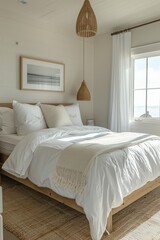 Minimalist Bedroom Design With Platform Bed and Ocean View