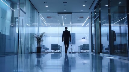 A specialist conducting a security audit in a corporate office