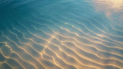 Ripples on the Ocean Surface at Sunset - Captivating Patterns and Warm Light