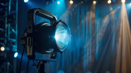 Naklejka premium moving headlight in an auditorium or theater