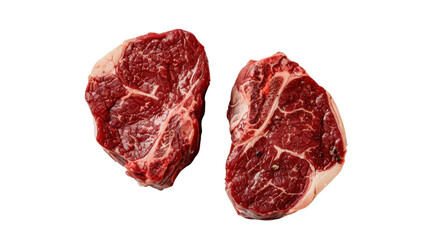 Obraz premium Raw steak beef on transparent background