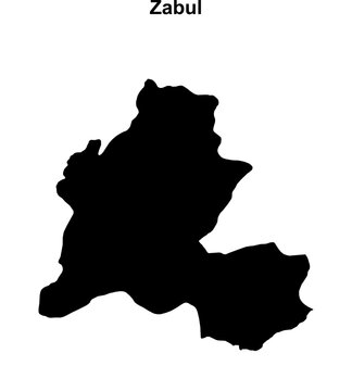 Zabul province blank outline map