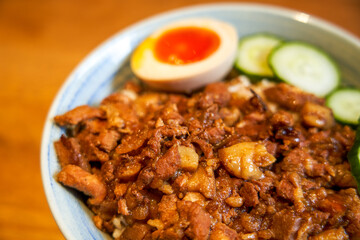 A bowl of authentic and delicious Taiwanese braised pork rice