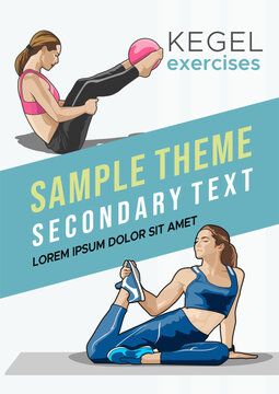 kegel exercises design poster illustration vector