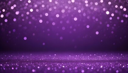 Obraz premium Sparkling purple glitter background with blurred bokeh lights