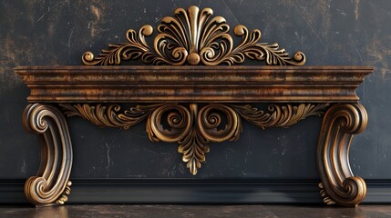 Fototapeta premium A gold and black piece of furniture with a gold trim