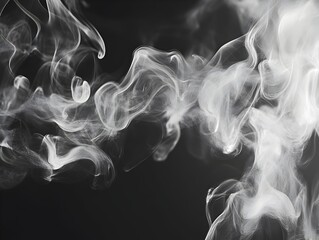 Fototapeta premium Mesmerizing Monochrome Smoke Dance Across Dramatic Black Canvas