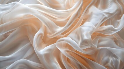 Fototapeta premium A white fabric with a pattern of waves