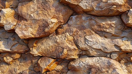 A wall made of rocks with a brownish color