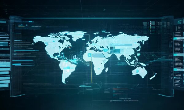Cybersecurity framework. Robust digital protection measures and threat detection video footage
