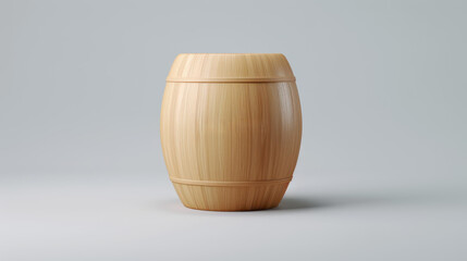 A sleek digital illustration of a barrel adorned with lorem ipsum text, set against a clean, serene background.