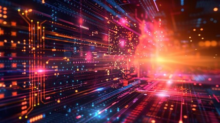 Obraz premium Digital Circuitry: A Vision of Technology