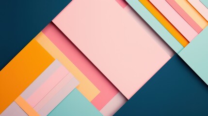 Abstract Geometric Background with Colorful Overlapping Rectangles in Pastel and Bold Tones