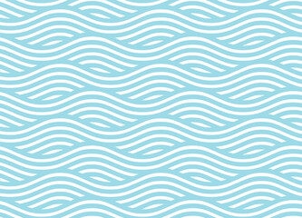 Seamless pattern with light blue waves