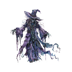 ghost Devil, Halloween Watercolor Style Clip Art Transparent Background