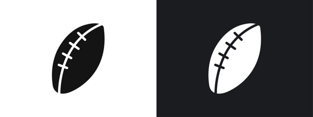 American Rugby ball icon linear graphics set vector in black