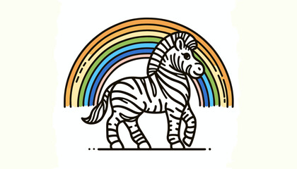  Zebra With LGBTQ Rainbow Pride Flag Funny Pround Mom Dad of Gay Lesbian Ally Vector Clipart  
