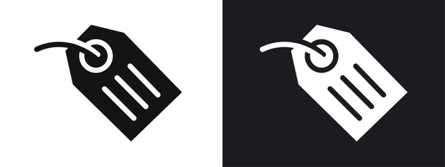 Price tag icon linear graphics set vector in black