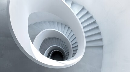 Fototapeta premium Architectural detail of a spiral staircase in a modern office building