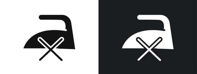 Do not iron icon linear graphics set vector in black