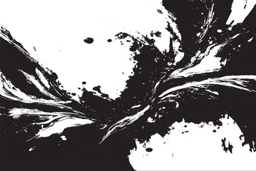 Contemporary Abstract Black and White Oil Painting