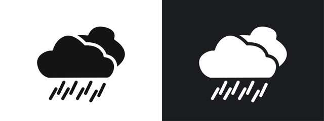 Rain Icon linear graphics set vector in black