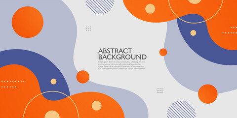 Purple and orange geometric business banner design. Creative banner design with wave shapes and lines for template. Simple horizontal banner. Eps10 vector