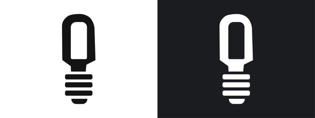 energy efficiency light bulb icon linear graphics set vector in black