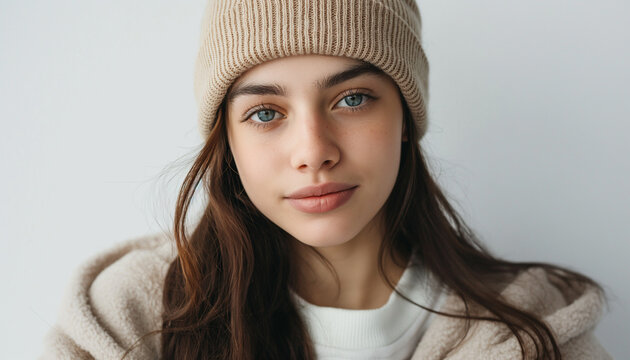 Girl wearing beanie deals