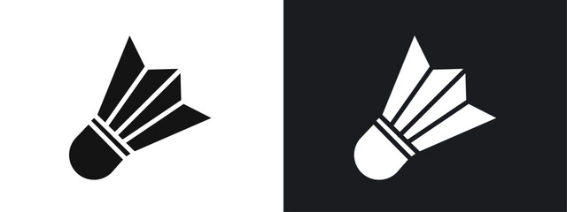 Shuttlecock icon linear graphics set vector in black
