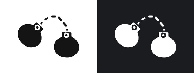 Handcuffs icon linear graphics set vector in black