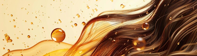 Close-up of argan oil being applied to hair, Hair care, Nourishing and smoothing