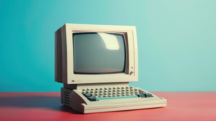 A 1980s tech advertisement for a personal computer