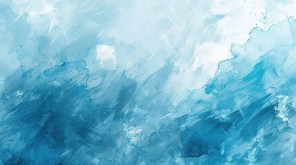 Obraz premium Abstract Blue Watercolor Texture: Vibrant blue watercolor strokes create a dynamic and textural background, perfect for adding a touch of abstract art to your designs. 