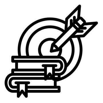books with target and arrow icon clip art preview