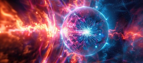 Obraz premium Galactic Explosion with Radiant Energy