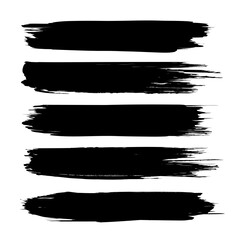 Set of brush stroke on white background