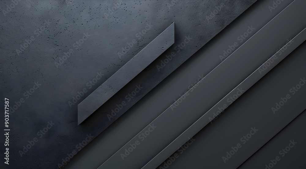 Fototapete black background with an arrow in a diagonal layout featuring geometric shapes in a high contrast gr