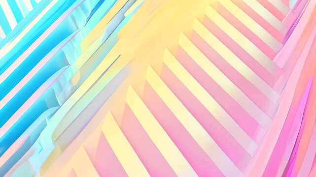 Soft pastel lines creating a vibrant zigzag pattern on a smooth background.