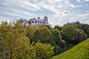 Fototapeta premium Church of the Assumption of the Blessed Virgin Mary (Carmelite Church). View from the Castle Hill. Mstislavl, Belarus